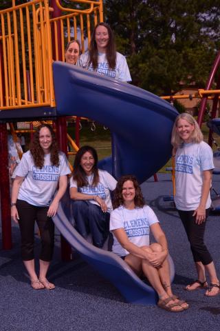 Photo of the 6 front office staff on the playground.